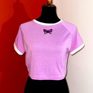 SHEIN purple top (butterfly design).